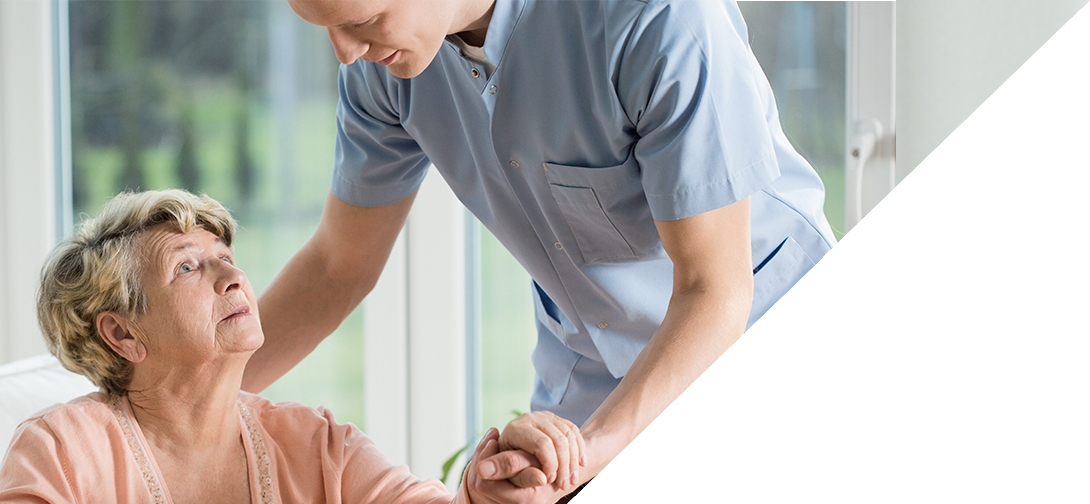 Elderly with care provider