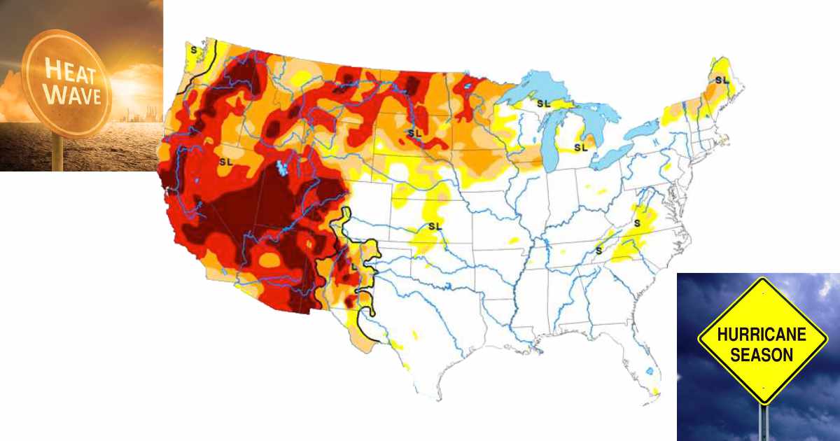 Image shows drought conditions in the western and north central U.S.