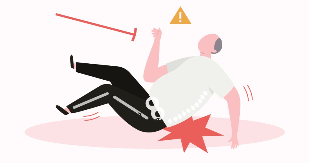 Elderly Man Falling Graphic