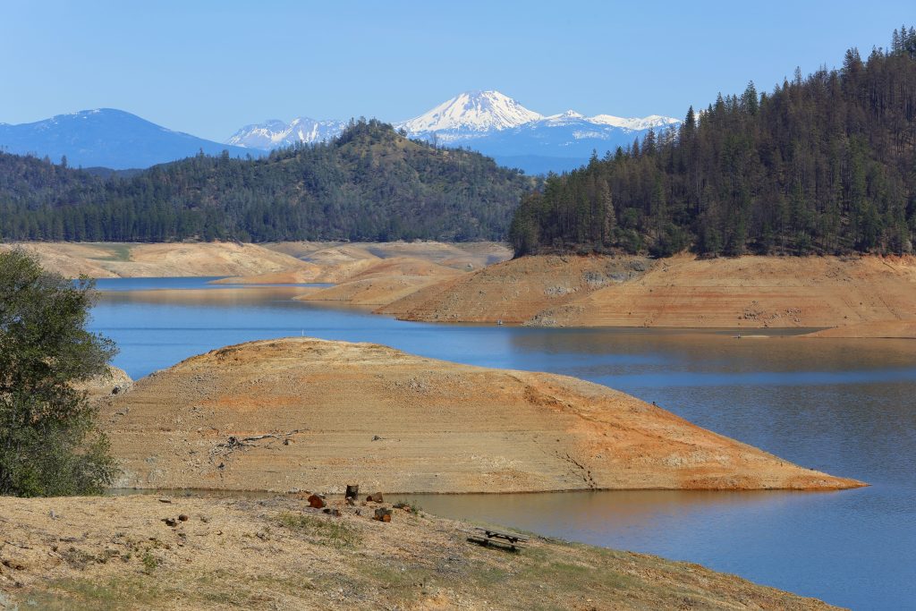 Drought conditions are causing water levels in lakes to drop severely.