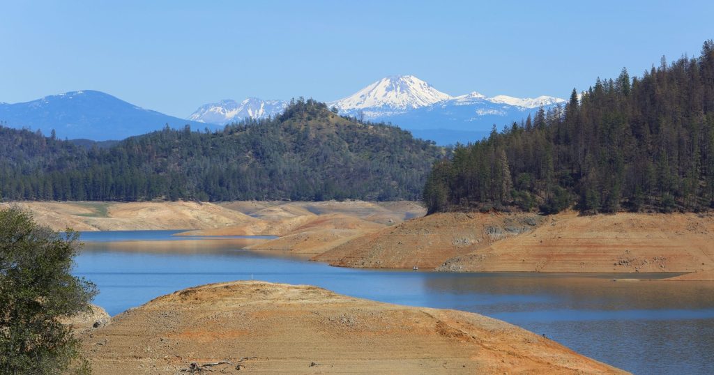 Drought conditions are causing water levels in lakes to drop severely.